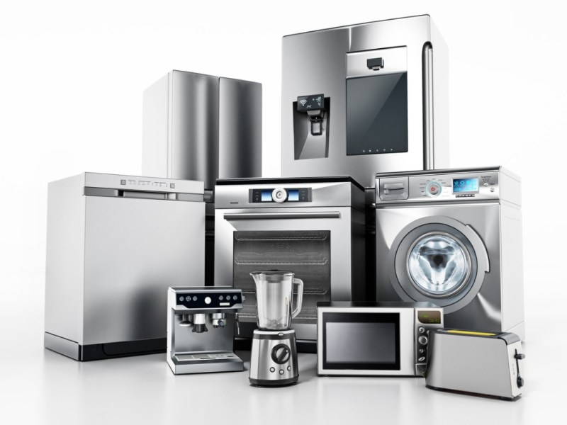 set of contemporary house appliances