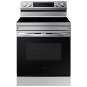 Samsung 30-inch 6.3 cu ft Freestanding Electric Range in stainless steel with smooth ceramic cooktop